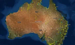 Map of Australia's colonial frontier massacres.