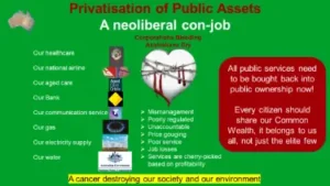 Privatisation of public assets a neoliberal con-job.