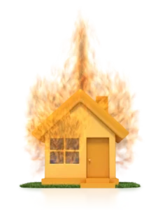 House on fire.