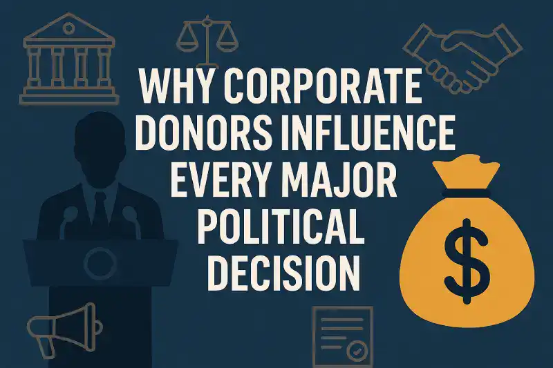 Corporate donors influence politics.